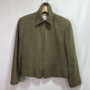 Emanuel Ungaro Black and Tan Houndstooth Blazer